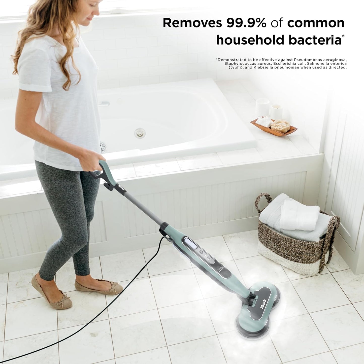 Shark® Alles-in-één Stoom- & Schrobmop – LED-verlichting, XL-watertank, 8 pads
