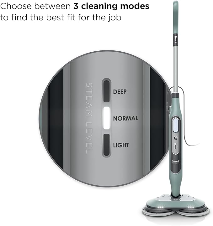 Shark® Alles-in-één Stoom- & Schrobmop – LED-verlichting, XL-watertank, 8 pads